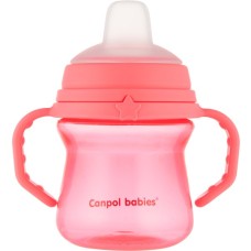 Поїльник-непроливайка Canpol babies з силіконовим носиком FirstCup 150 мл Рожева (56/614_pin)