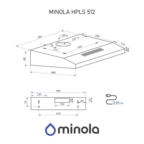 Витяжка кухонна Minola HPLS 512 I