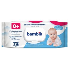 Дитячі вологі серветки Bambik з екстрактом липи 72 шт. (43406000)