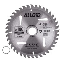 Диск пильний Alloid по дереву, з твердосплавними напайками, 180×25.4/22.2мм, 40 зубів (WS-18040)