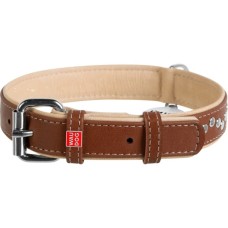 Нашийник для тварин WAUDOG Soft з QR паспортом металічні прикраси S коричневий (7197)