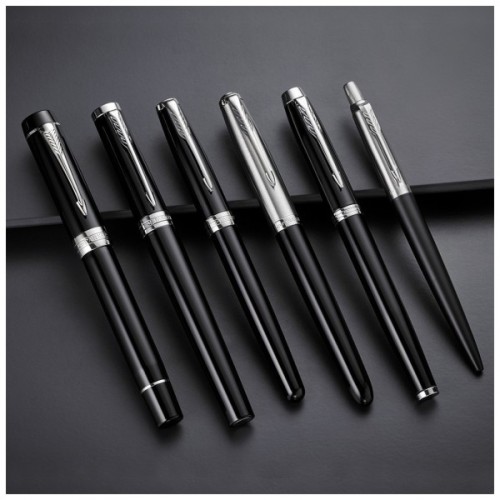 Ручка пір'яна Parker SONNET 17 Matte Black Lacquer GT  FP F + блокнот Parker + подар.упаковка GIFT24 (84 811b24)