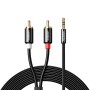 Кабель мультимедійний 3.5mm M to 2xRCA M 5.0m AV116 black Ugreen (10591)