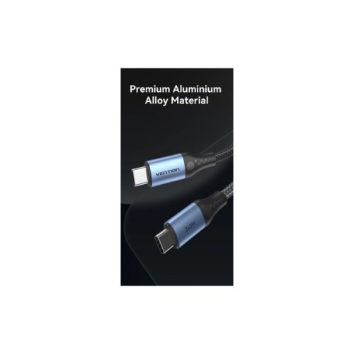 Дата кабель USB-C to USB-C 1.5m 240W aluminum black Vention (TREBG)