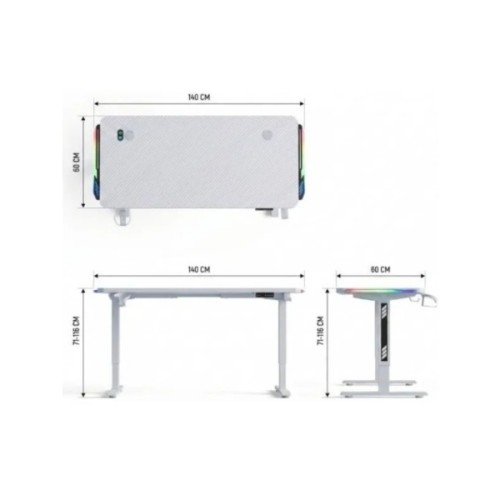 Комп'ютерний стіл GT Racer TY-1456 White (TY-1456 (140x60x71-116) White)