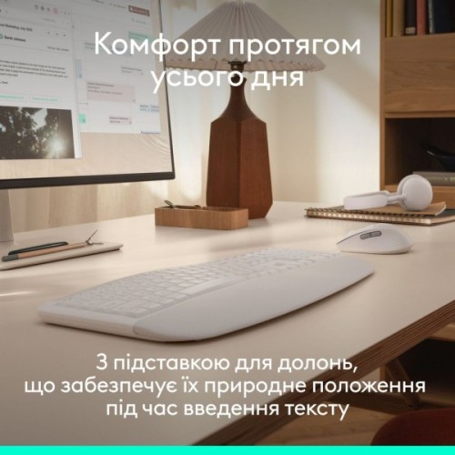 Комплект Logitech Signature Comfort Plus MK880 Wireless/USB-C for Business UA Off-White (920-014033)