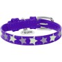 Нашийник для тварин WAUDOG Glamour з QR паспортом "Зірочка" XS Ш 12 мм Д 19-25 см фіолетовий (35839)