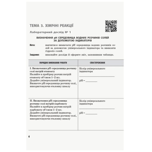 Робочий зошит Хімія. Рівень стандарту. 11 клас. Для лабораторних дослідів і практичних робіт Ранок (9786170956255)