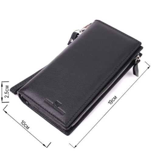 Гаманець ST Leather Унісекс з натуральної шкіри Чорний (22532)