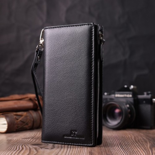 Гаманець ST Leather Унісекс з натуральної шкіри Чорний (22532)