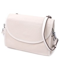 Сумка Vintage Жіноча шкіряна із напівкруглим клапаном Біла (22258)