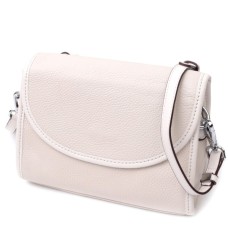 Сумка Vintage Жіноча шкіряна із напівкруглим клапаном Біла (22258)