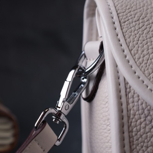 Сумка Vintage Жіноча шкіряна із напівкруглим клапаном Біла (22258)