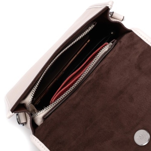 Сумка Vintage Жіноча шкіряна із напівкруглим клапаном Біла (22258)