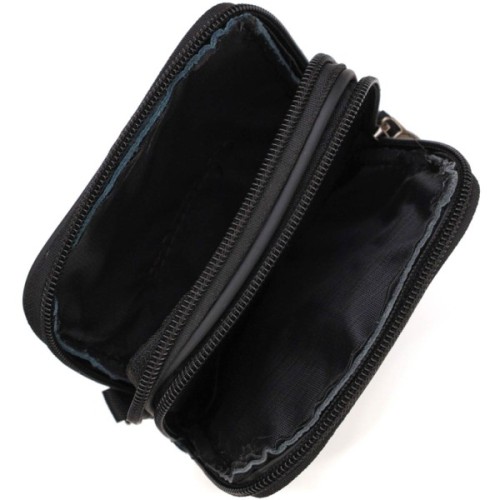 Сумка Vintage Вертикальна поясна з натуральної шкіри Чорна (21487)