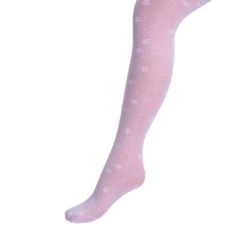 Колготки дитячі Bross з квіточками (7593-134G-pink)