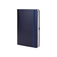 Книга записна Optima А5 NEBRASKA, м’яка обкладинка, гумка, білий блок лінія, темно-синій (O20124-24)