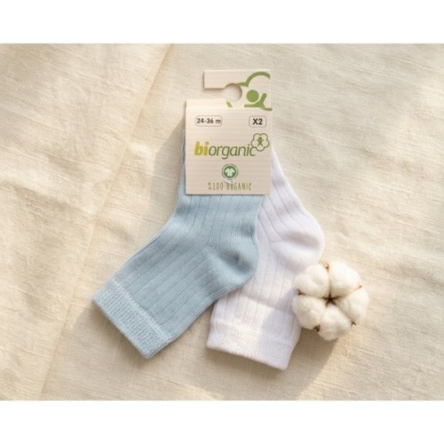 Шкарпетки дитячі Bibaby однотонні (68345-24-36-whiteblue)