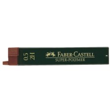 Грифель для механічного олівця Faber-Castell Super-Polymer 2Н (діаметр 0,5 мм), 12 штук в пеналі (16806)