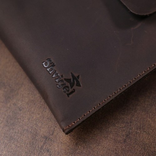 Косметичка Shvigel Шкіряна вінтажна тревел Коричнева (16428)