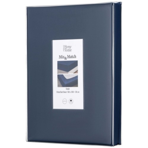 Простирадло Ardesto на резинці Mix&Match, 100% бавовна, сатин синій 160х200+30 см (ART1620FSN)