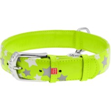 Нашийник для тварин WAUDOG Glamour з QR паспортом "Зірочка" M Ш 25 мм Д 38-49 см салатовий (35875)