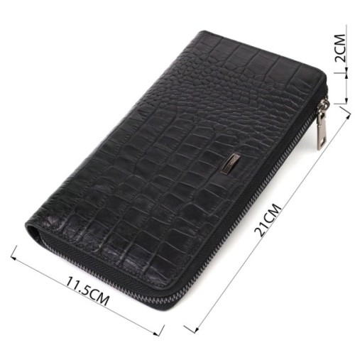 Гаманець Bond Accessories З одним відділенням з натуральної шкіри Чорна (22030)