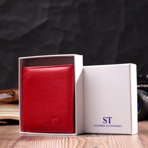 Гаманець ST Leather З натуральної шкіри Червоний (19465)