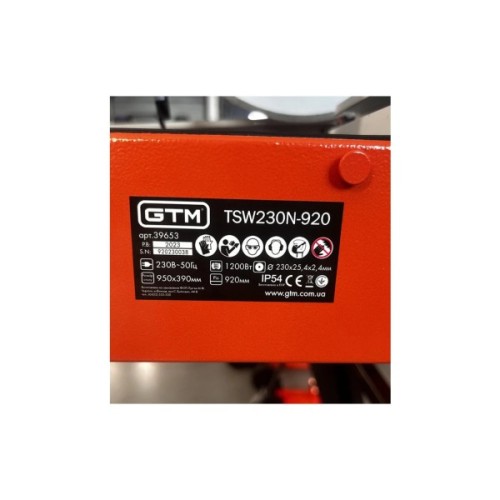 Плиткоріз GTM TSW230N-920 220В/1200Вт довжина різу 920мм, круг 230*25,4мм (TSW230N-920GTM)