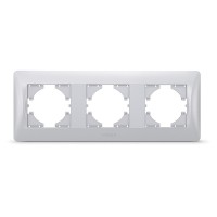 Рамка Videx BINERA срібний шовк 3 поста (VF-BNFR3H-SS)