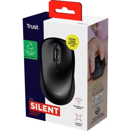 Мишка Trust Yvi+ Silent Wireless Glossy Black (25512)