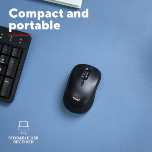 Мишка Trust Yvi+ Silent Wireless Glossy Black (25512)
