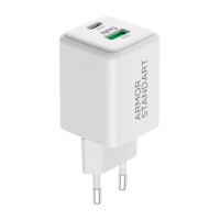 Зарядний пристрій Armorstandart AR372 45W GaN Type-C + USB White (ARM77550)