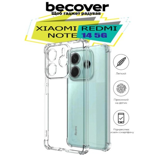 Чохол до мобільного телефона BeCover Anti-Shock Xiaomi Redmi Note 14 5G Clear (712786)