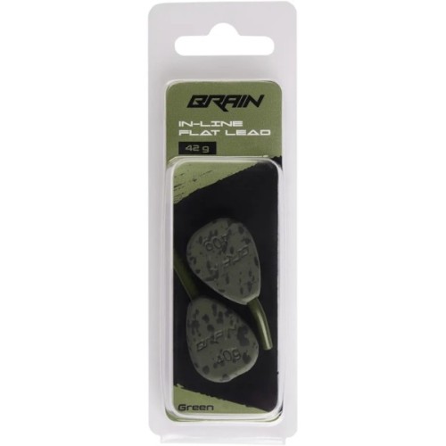 Грузило Brain In-Line Flat Lead 42g 2шт/уп Green (1858.32.03)