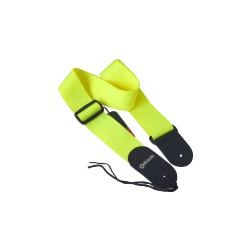 Ремінь для гітари DiMarzio Nylon With Leather Ends Neon Yellow (DD3100NY)