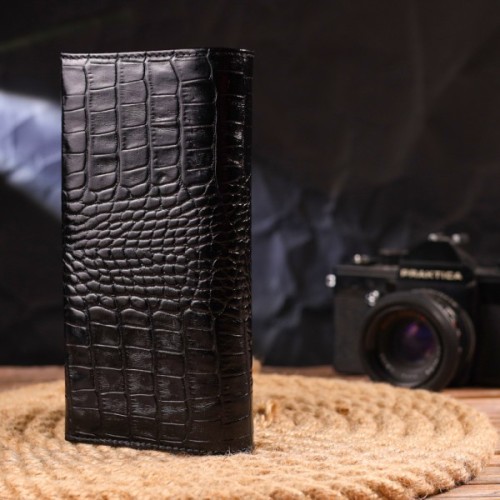 Гаманець Canpellini З монетницею з натуральної шкіри Чорний (21525)