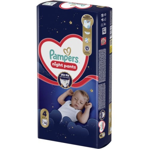 Підгузки Pampers Night Pants Розмір 4 (9-15 кг) 52 шт (8006530320665)