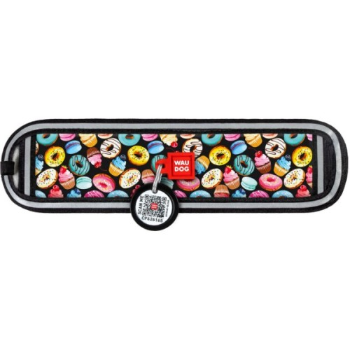 Ергономічні накладки на нашийник WAUDOG Nylon з QR-паспортом Пончики M-XL 20-25 мм (2401-0070)