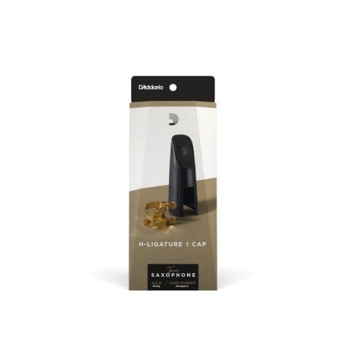 Лігатура для саксофонів D'Addario H-Ligature & Cap For Tenor Saxophone Gold-Plated (HTS1G)