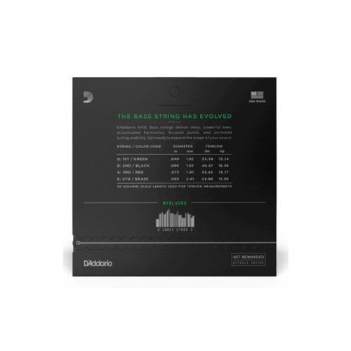 Струни для гітари D'Addario NYXL Bass Super Light (40-95) (NYXL4095)