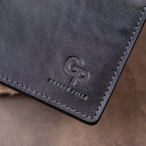 Портмоне Grande Pelle У гладкій шкірі Чорне (11311)