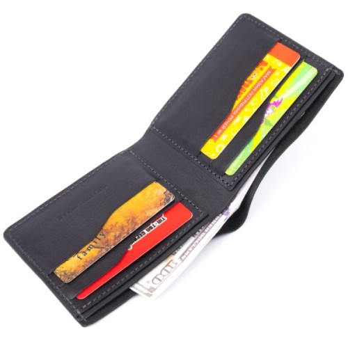 Портмоне Grande Pelle У гладкій шкірі Чорне (11311)