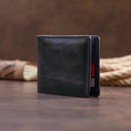 Портмоне Grande Pelle У гладкій шкірі Чорне (11311)