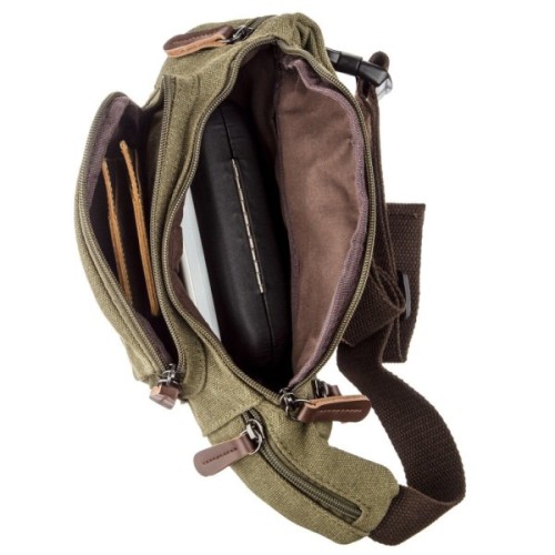 Сумка Vintage Поясна текстильна Оливкова (20174)