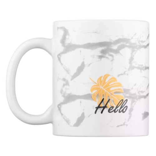 Чашка Ardesto Hello, 330мл, кераміка, біло-сірий (AR3048WG)