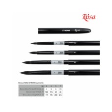 Пензлик для малювання Rosa Синтетика кругла, TRAVEL BRUSH, STREAM 158, № 2 (4823098530084)