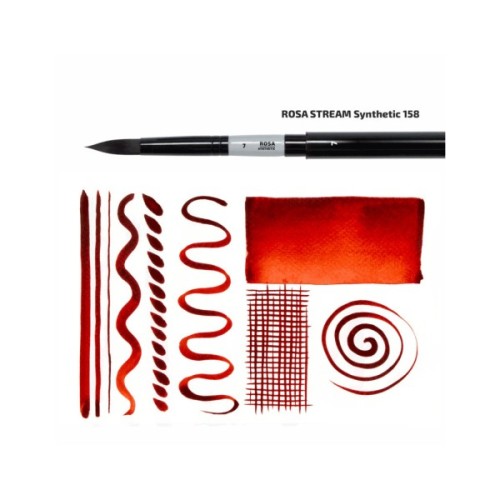 Пензлик для малювання Rosa Синтетика кругла, TRAVEL BRUSH, STREAM 158, № 2 (4823098530084)