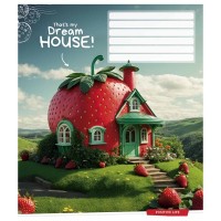 Зошит Школярик Dream house 12 аркушів клітинка (012-3530K)