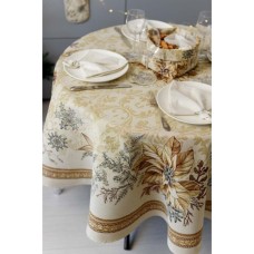 Скатертина Прованс гобеленова Золоте свято Dх136 см (036327)